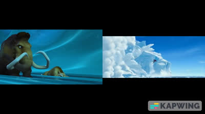 Ice Age and Happy Feet - Ice Slide Scene Comparison
